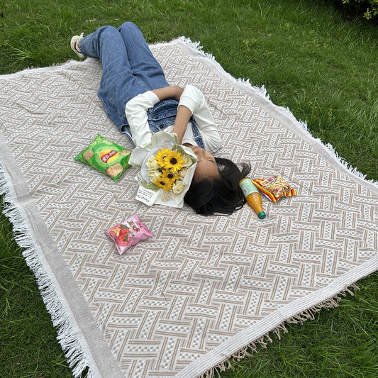 ins Camping Picnic Mat Xiaohongshu Thickened Picnic Cloth Mat Outdoor Tablecloth Studio Photography Props