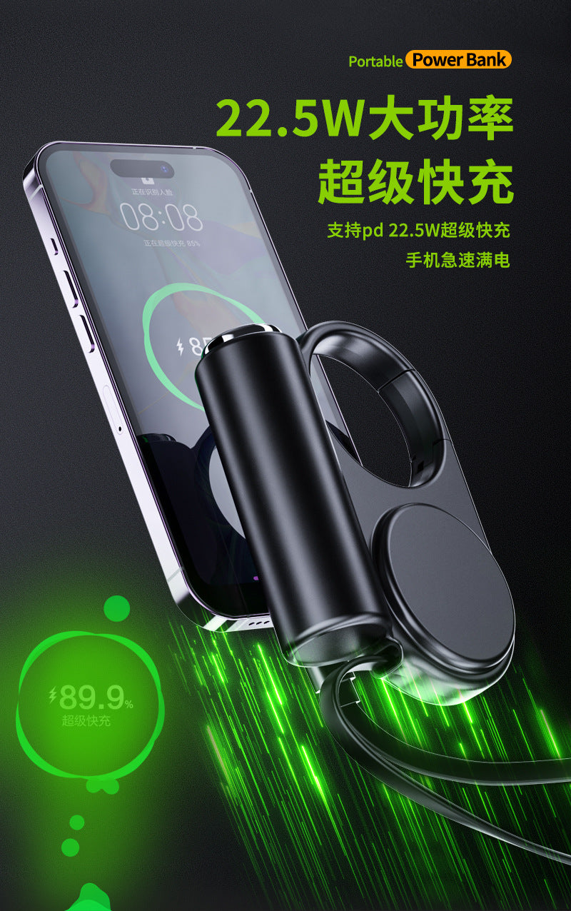 Creative retractable built-in cable outdoor power bank fast charging compact portable5000mAh Power Bank Gift Wholesale