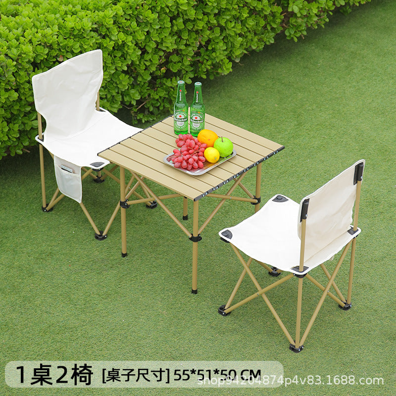 Outdoor Three-Piece Five-Piece Set Folding Chair Small Square Stool One-Piece Chair Gathering Table and Chair Set Small Square Table and Chair Camping Chair