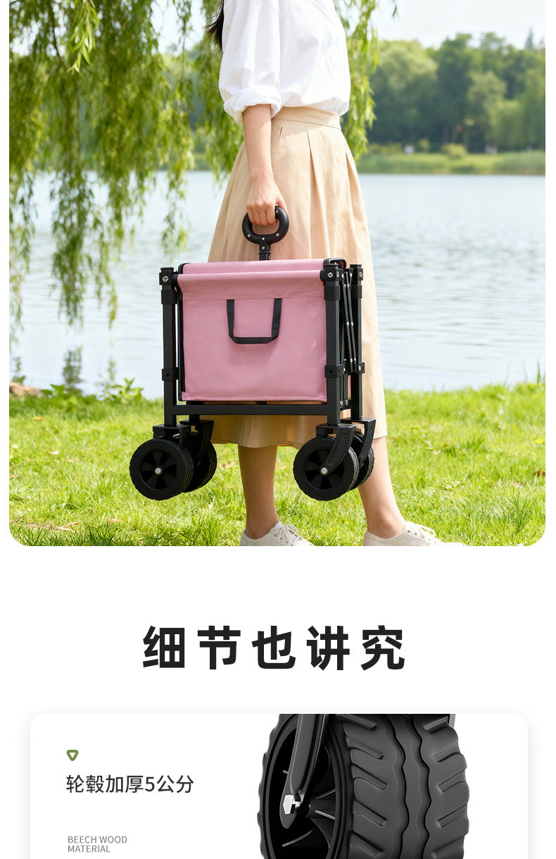 Camping Cart Outdoor Foldable Handcart Camping Picnic Trailer Household Portable Delivery Small Cart Stall Setup
