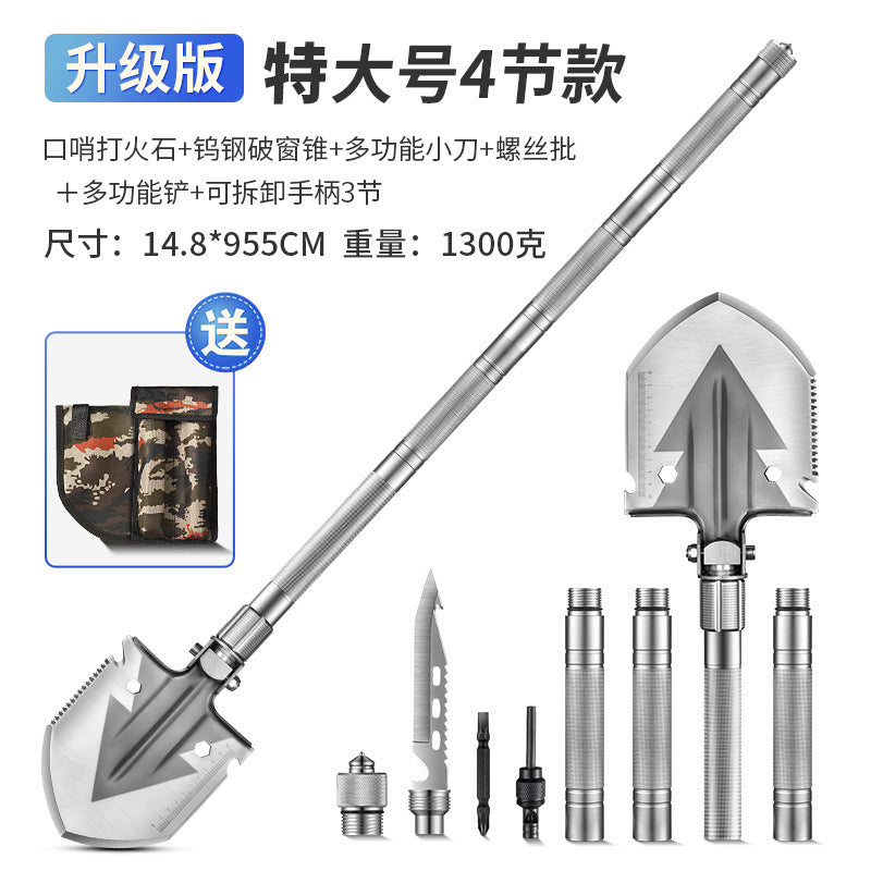 Outdoor Engineer Shovel Folding Multi-Functional Vehicle-Mounted Engineer Shovel Manganese Steel Chinese Pickaxe Fishing Convenient Camping Gear