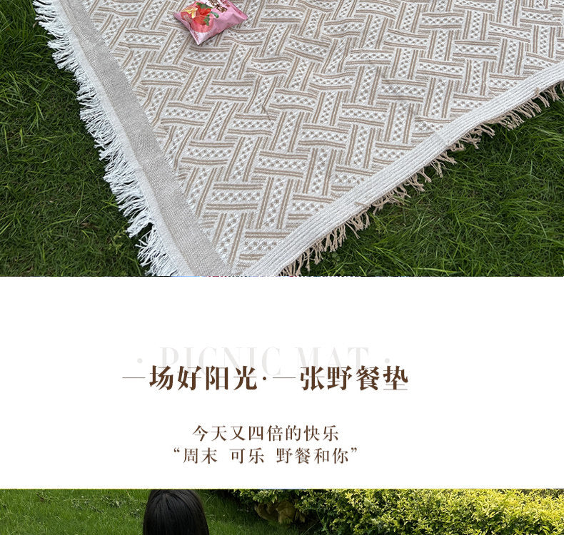 ins Camping Picnic Mat Xiaohongshu Thickened Picnic Cloth Mat Outdoor Tablecloth Studio Photography Props
