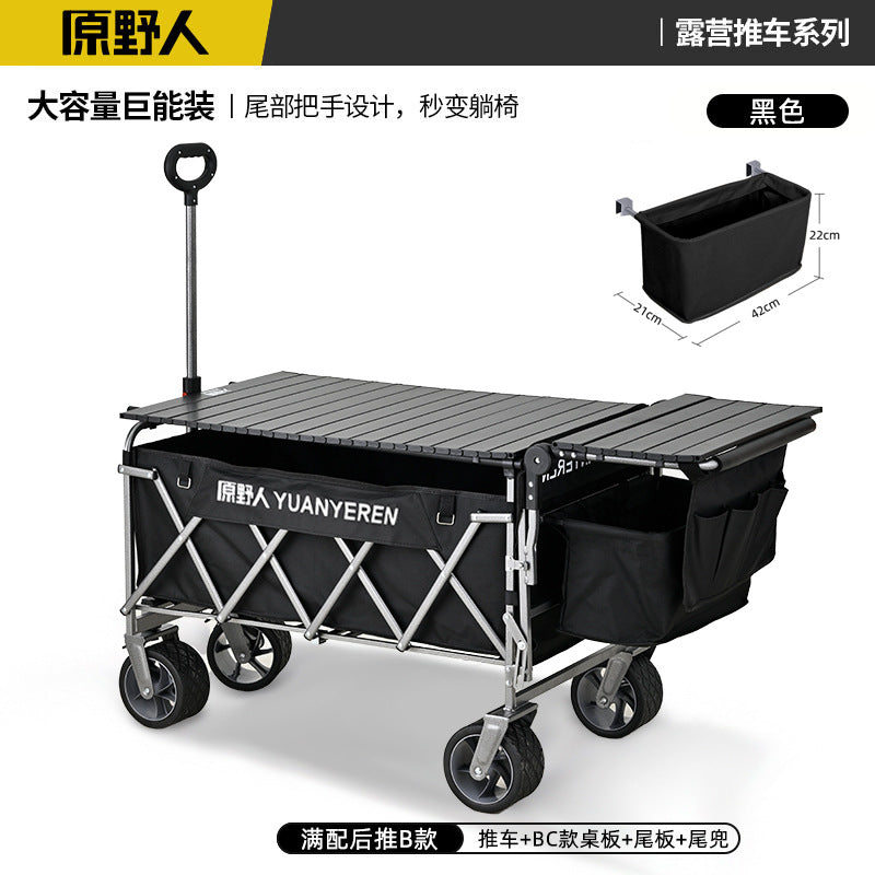 Original Wildman Camping Cart Push-Pull Integrated Outdoor Camping Handcart Picnic Stall Foldable Small Cart Extended