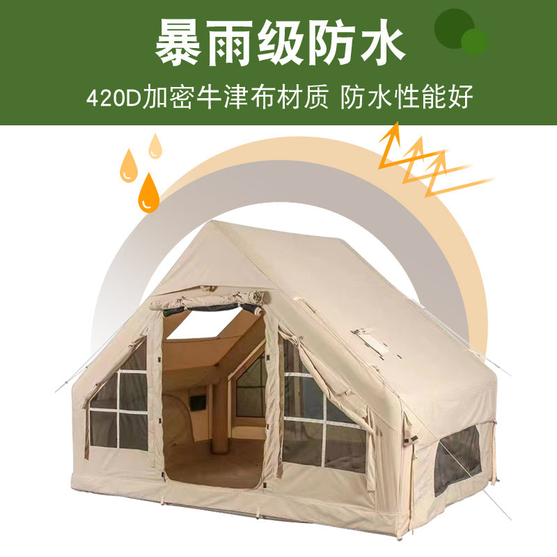12Square Meters420D Household Anti-Freeze Dual-Use Four Seasons Moisture-Proof Inflatable Tent Outdoor Camping Portable No-Setup Rainproof