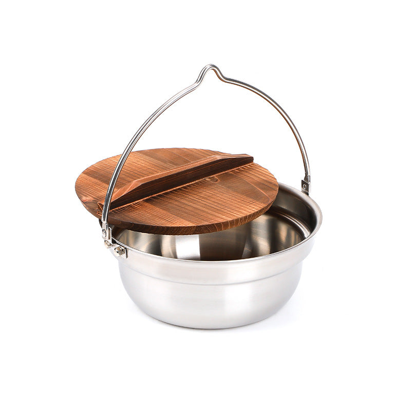 Premium Portable Hanging Pot Camping Stainless Steel Multifunctional Campfire Small Cooking Pot Soup Pot Hot Pot Outdoor Cooking Utensils