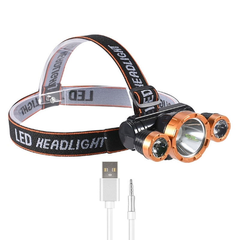 Headlamp Strong Light Head-Mounted led Headlamp Fishing Light Rechargeable Lithium Battery Two-Mode Outdoor Strong Light Headlamp Wholesale