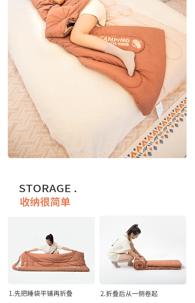 Beishan Wolf Sleeping Bag Four Seasons Universal Adult Outdoor Camping Lightweight Summer Car Use Single and Double Person Quilt Dual Use