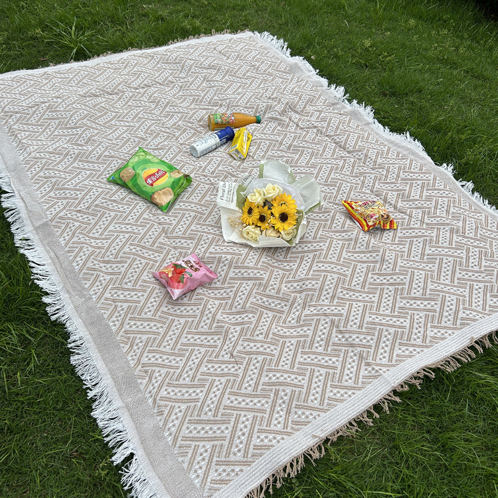 ins Camping Picnic Mat Xiaohongshu Thickened Picnic Cloth Mat Outdoor Tablecloth Studio Photography Props