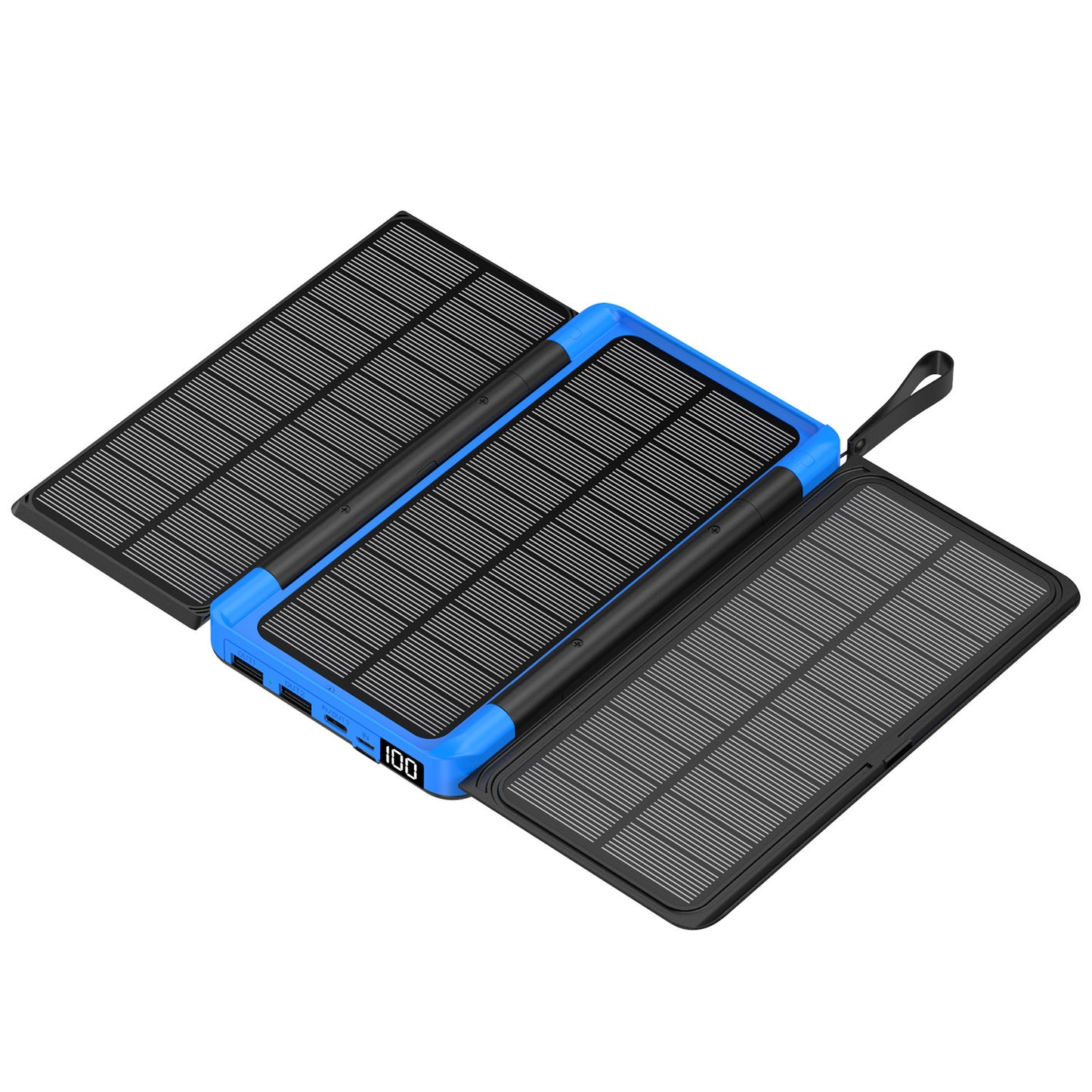 Cross-border folding portable solar power bank20000mAh large capacity wireless charging outdoor power bank