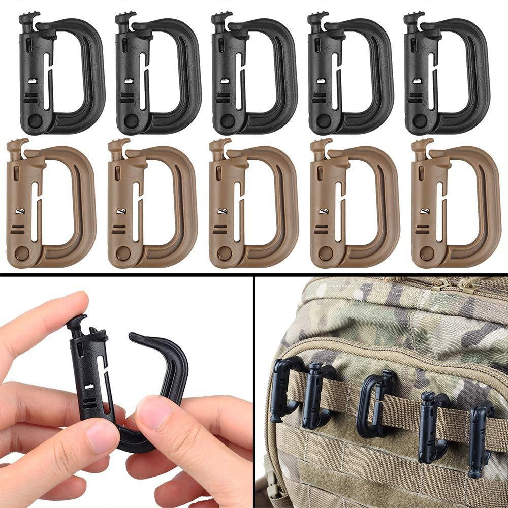 5PCS Wholesale D Ring Buckle Carabiner Keychain Equipment With Locking Buckle High-strength lightweight