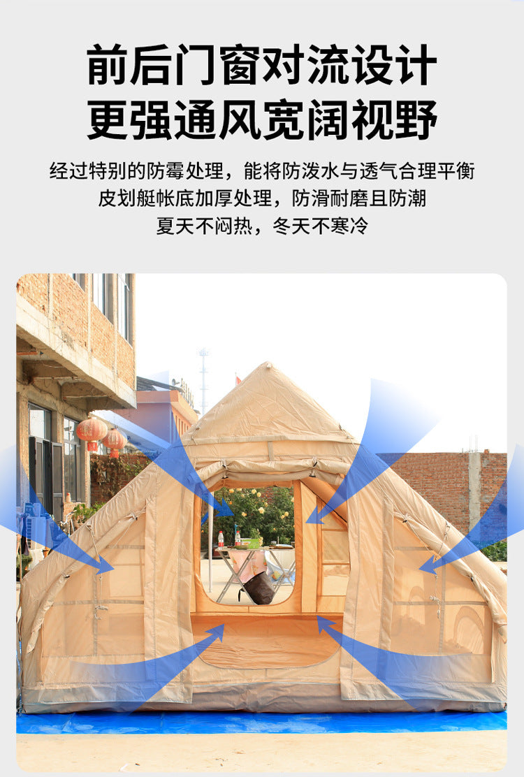12Square Meters420D Household Anti-Freeze Dual-Use Four Seasons Moisture-Proof Inflatable Tent Outdoor Camping Portable No-Setup Rainproof