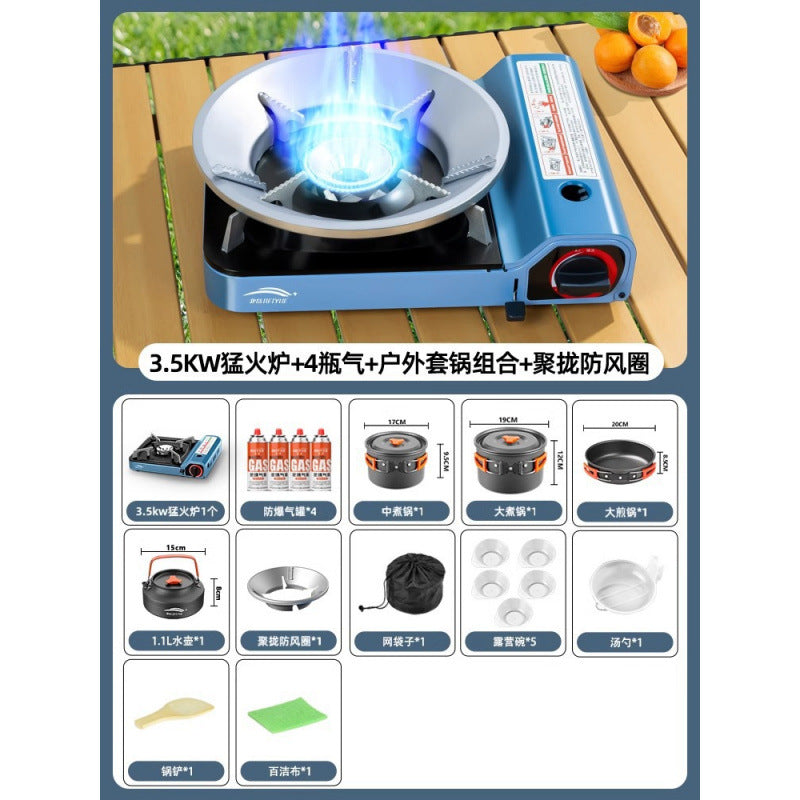 Portable Cassette Stove Outdoor Camping Gas Stove Commercial High Power Windproof Stove Cassette Stove Outdoor Cooking Equipment