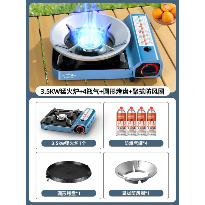 Portable Cassette Stove Outdoor Camping Gas Stove Commercial High Power Windproof Stove Cassette Stove Outdoor Cooking Equipment