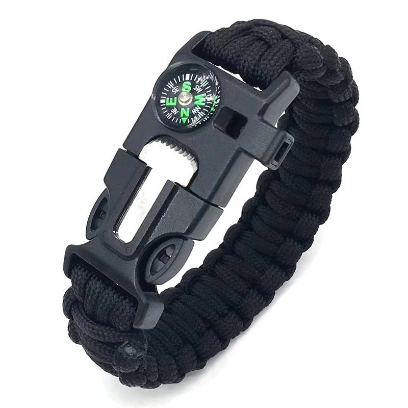 Multifunctional Outdoor Paracord Bracelet Flint Compass Climbing Lifesaving Bracelet Emergency Survival Gear