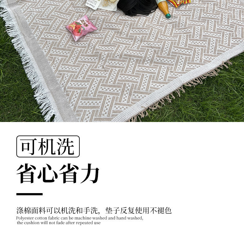 ins Camping Picnic Mat Xiaohongshu Thickened Picnic Cloth Mat Outdoor Tablecloth Studio Photography Props