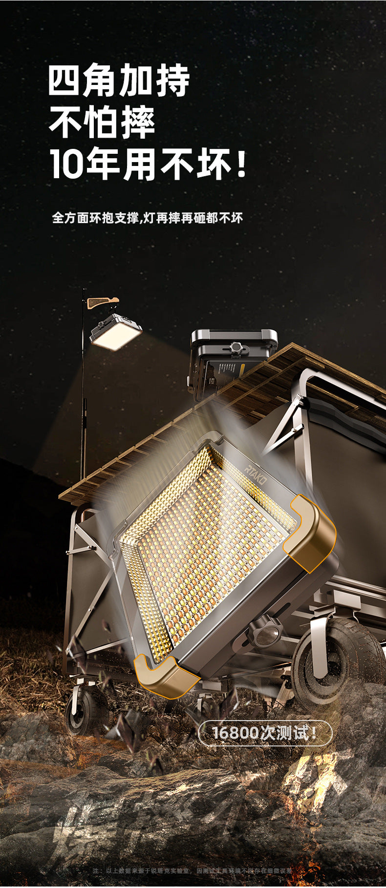 Ruitak Hot-Selling High-Power Outdoor Camping Rechargeable Emergency Night Market Stall Light BBQ led Lighting Lamp