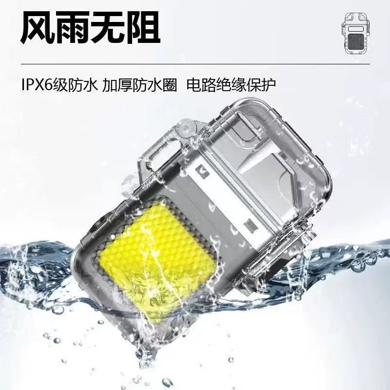 Cross-border Lighter Keychain Light Lighter Light Outdoor Lighting Camping Light COB Portable Flashlight