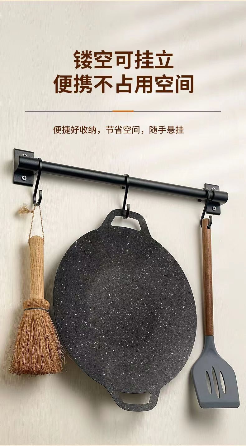 Outdoor Home Camping BBQ Grill Pan Korean Style BBQ Grill Pan Cassette Stove Household Induction Cooker Iron Plate BBQ Pot Maifan Stone