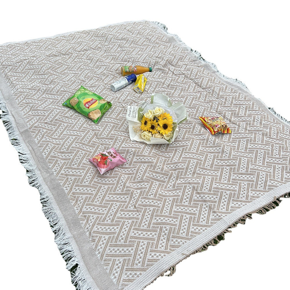 ins Camping Picnic Mat Xiaohongshu Thickened Picnic Cloth Mat Outdoor Tablecloth Studio Photography Props