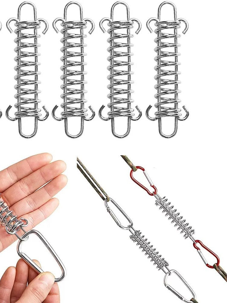 Outdoor Tent Spring Wind Rope Buckle Multi-use Camping High-strength Stainless Steel Rope Buckle Sunshade Fixed Buckle Spring Hook Buckle