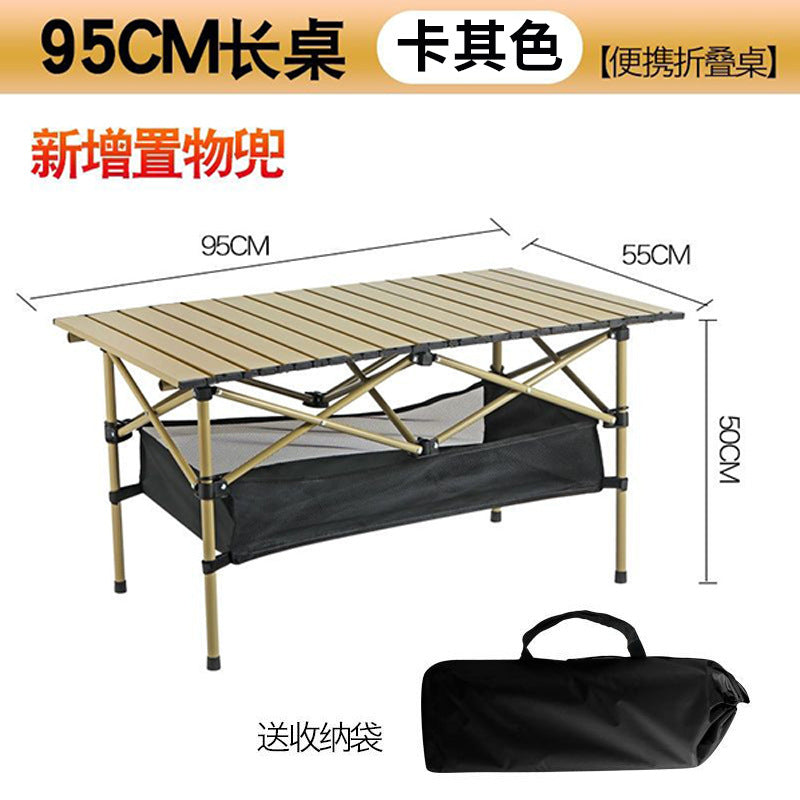 Outdoor Folding Table and Chairs Portable Egg Roll Table Picnic Cooking Equipment Set Foldable Camping Table and Chairs