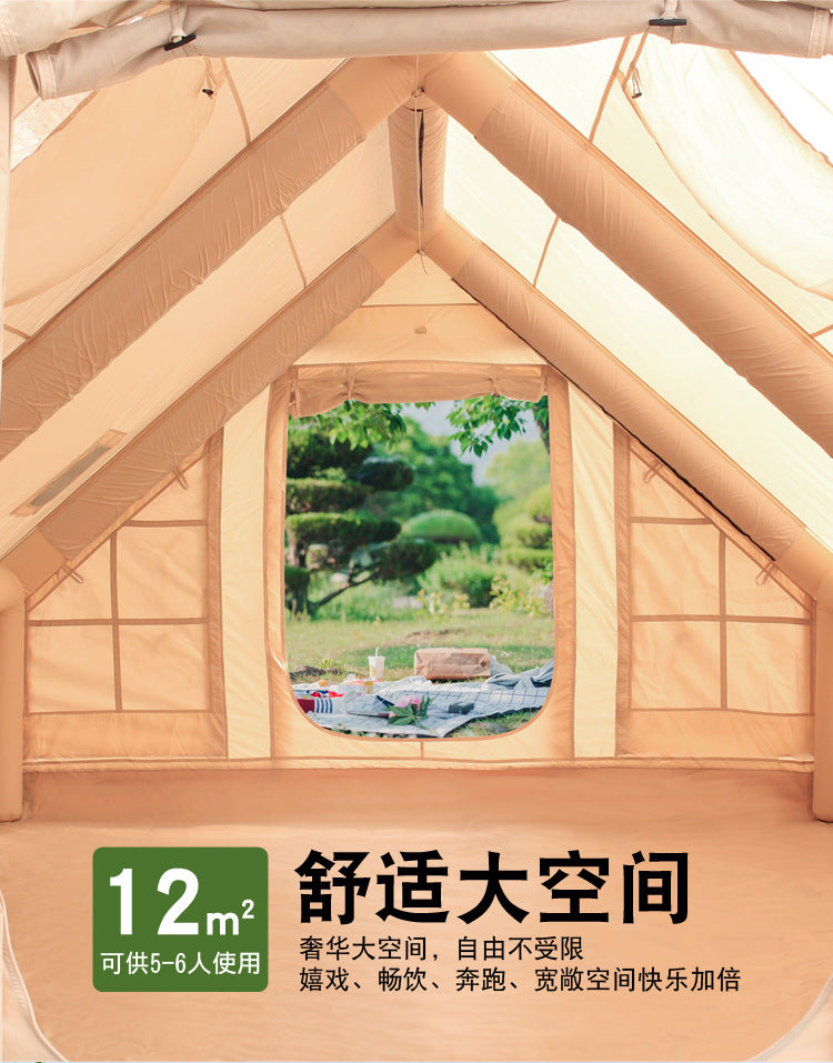 12Square Meters420D Household Anti-Freeze Dual-Use Four Seasons Moisture-Proof Inflatable Tent Outdoor Camping Portable No-Setup Rainproof