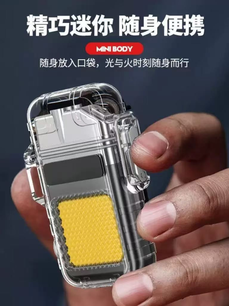 Cross-border Lighter Keychain Light Lighter Light Outdoor Lighting Camping Light COB Portable Flashlight