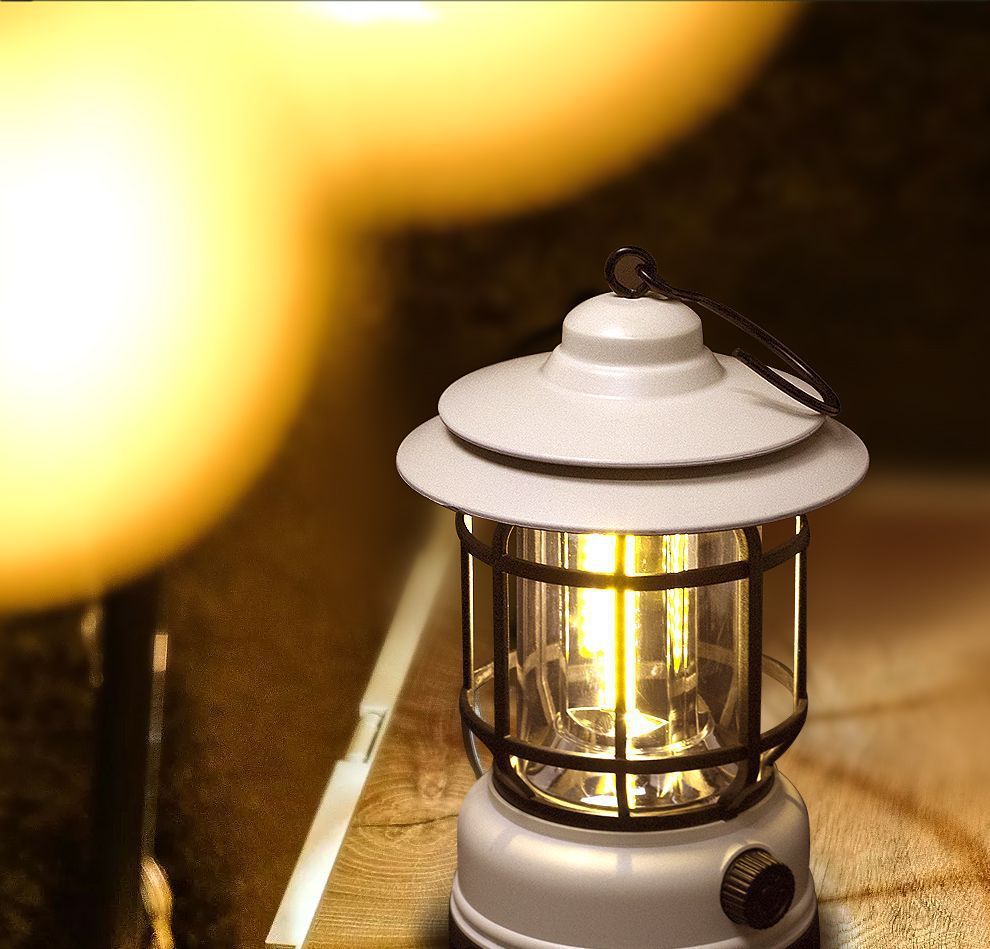 TikTok Hot Retro Camping Lantern Outdoor Camping Light Home Emergency Tent Light Multifunctional Portable Retro Lantern