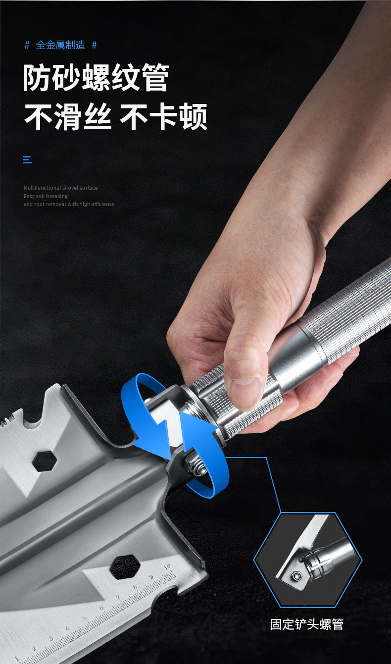 Outdoor Engineer Shovel Folding Multi-Functional Vehicle-Mounted Engineer Shovel Manganese Steel Chinese Pickaxe Fishing Convenient Camping Gear