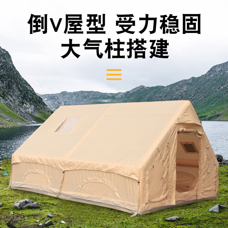 12Square Meters420D Household Anti-Freeze Dual-Use Four Seasons Moisture-Proof Inflatable Tent Outdoor Camping Portable No-Setup Rainproof