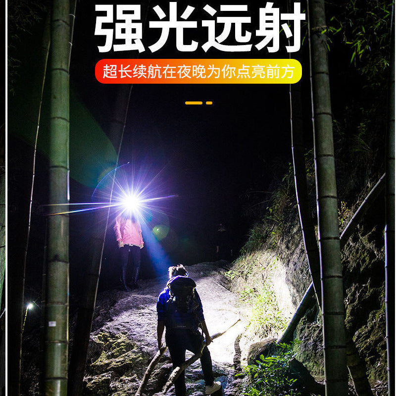 Headlamp Strong Light Head-Mounted led Headlamp Fishing Light Rechargeable Lithium Battery Two-Mode Outdoor Strong Light Headlamp Wholesale