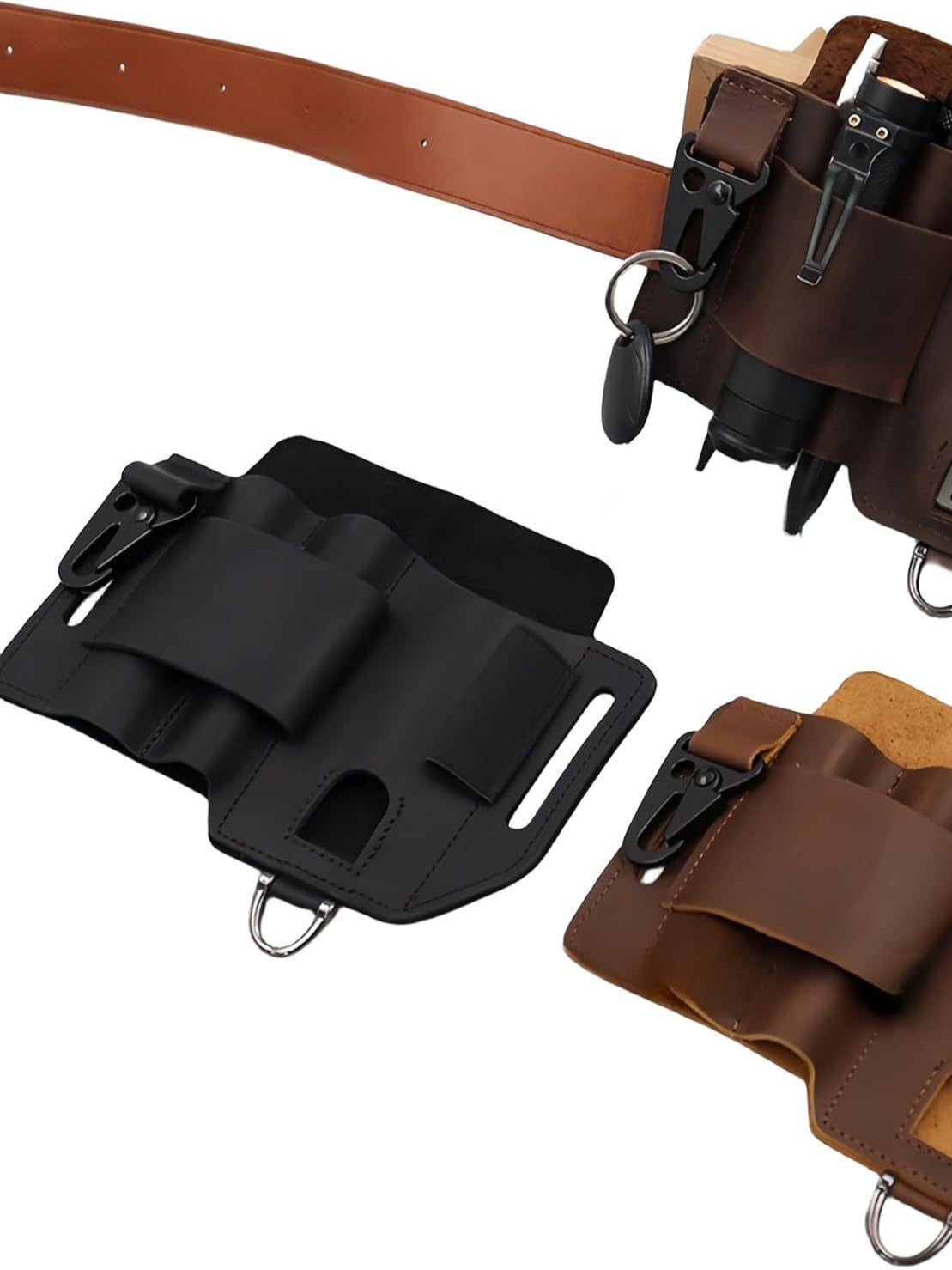 EDC Outdoor Tactical Tool Holster Cowhide Tool Waist Bag Survival Tool Waist Bag Outdoor Survival Storage Bag