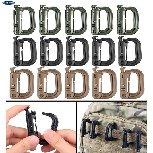 5PCS Wholesale D Ring Buckle Carabiner Keychain Equipment With Locking Buckle High-strength lightweight