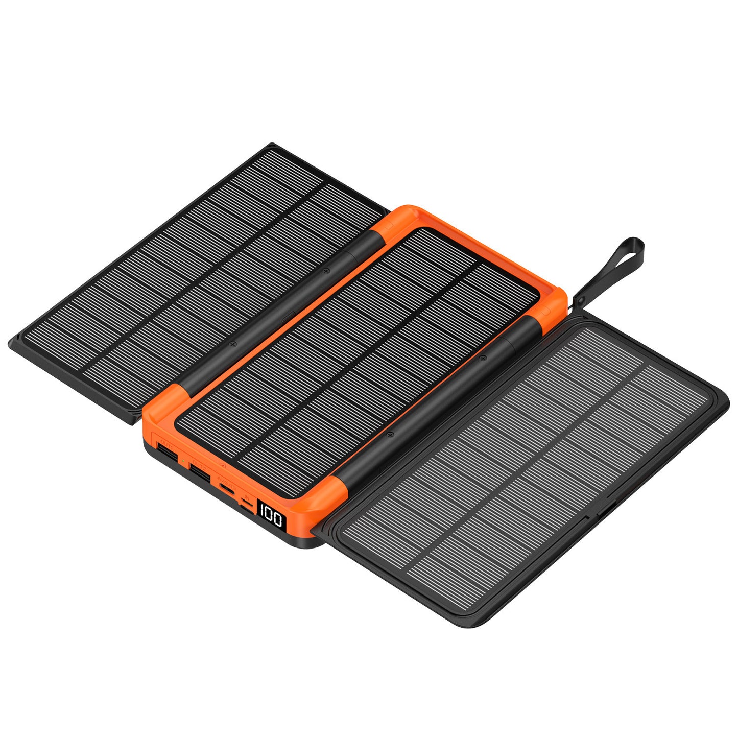 Cross-border folding portable solar power bank20000mAh large capacity wireless charging outdoor power bank