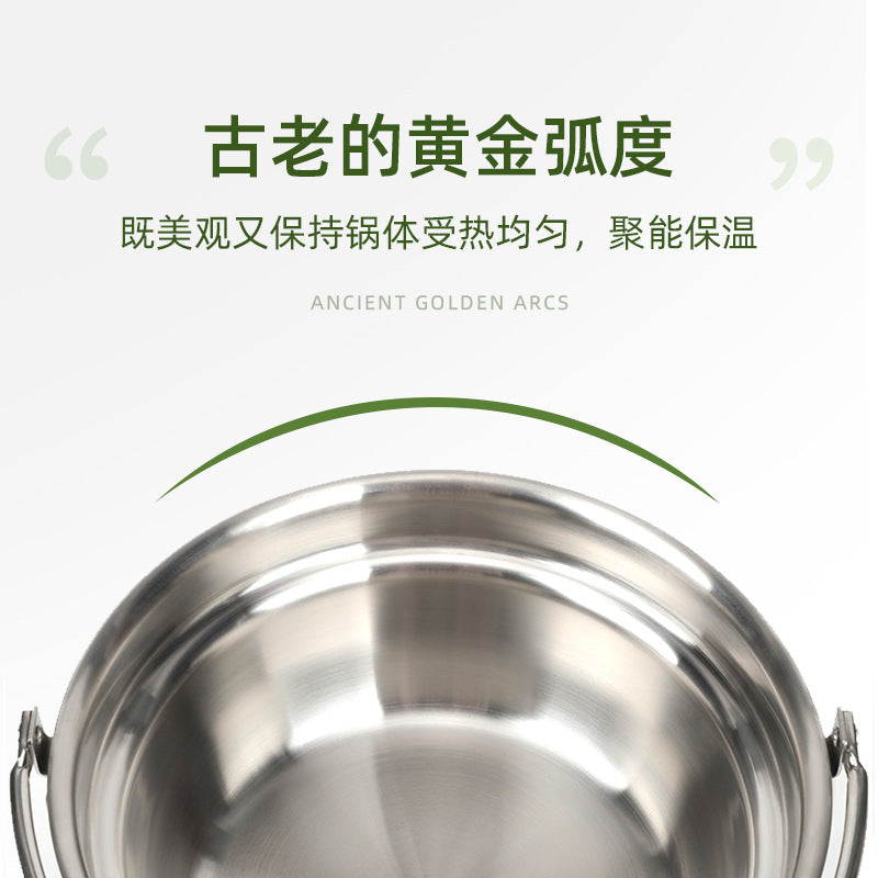 Premium Portable Hanging Pot Camping Stainless Steel Multifunctional Campfire Small Cooking Pot Soup Pot Hot Pot Outdoor Cooking Utensils