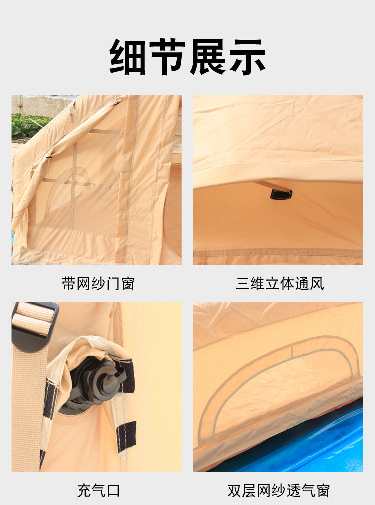 12Square Meters420D Household Anti-Freeze Dual-Use Four Seasons Moisture-Proof Inflatable Tent Outdoor Camping Portable No-Setup Rainproof