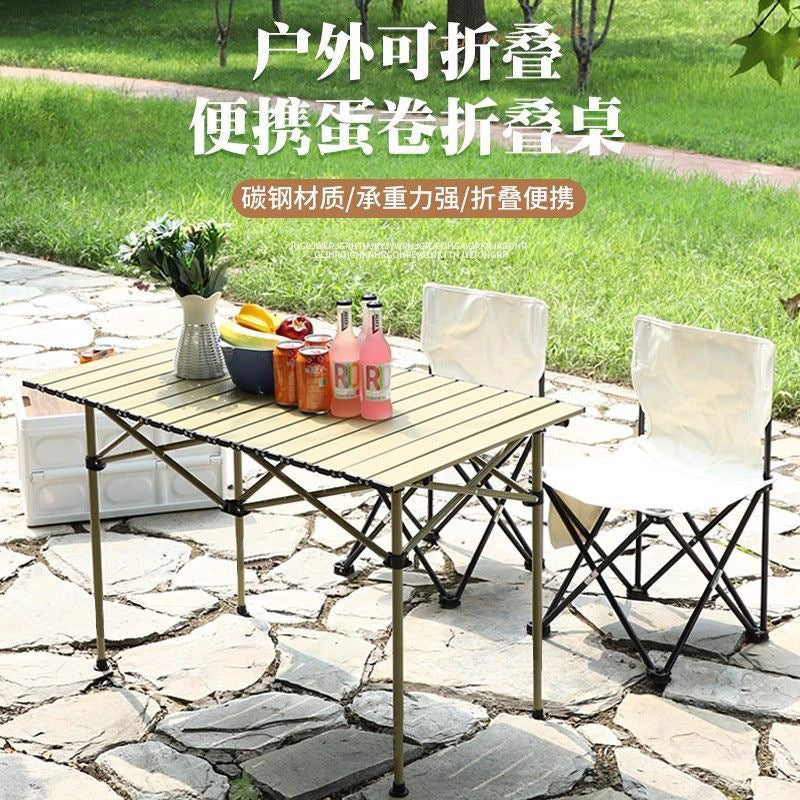 Outdoor Folding Table and Chairs Portable Egg Roll Table Picnic Cooking Equipment Set Foldable Camping Table and Chairs