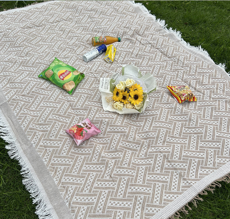 ins Camping Picnic Mat Xiaohongshu Thickened Picnic Cloth Mat Outdoor Tablecloth Studio Photography Props