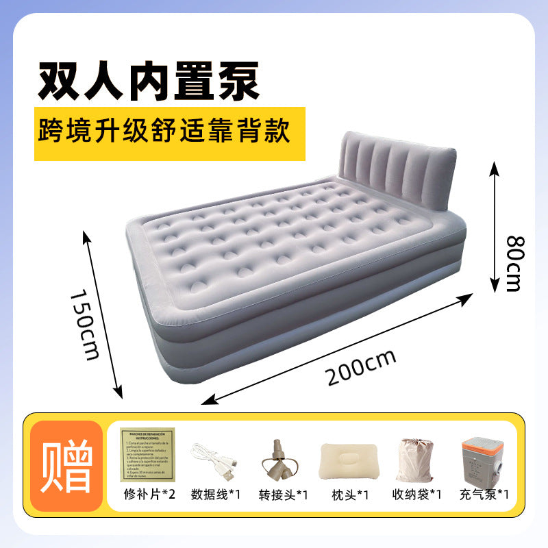 Outdoor Camping One-Click Automatic Inflatable Mattress Tent Moisture-Proof Pad Heightened Thickened Flocked Bed Foldable Air Mattress