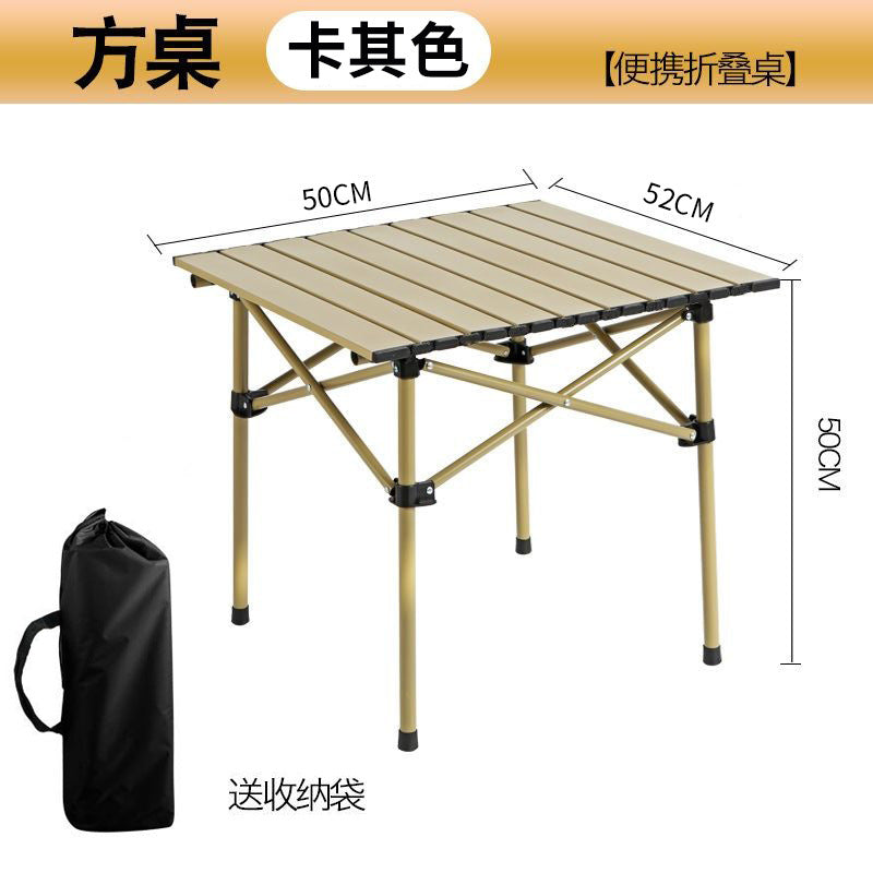 Outdoor Folding Table and Chairs Portable Egg Roll Table Picnic Cooking Equipment Set Foldable Camping Table and Chairs
