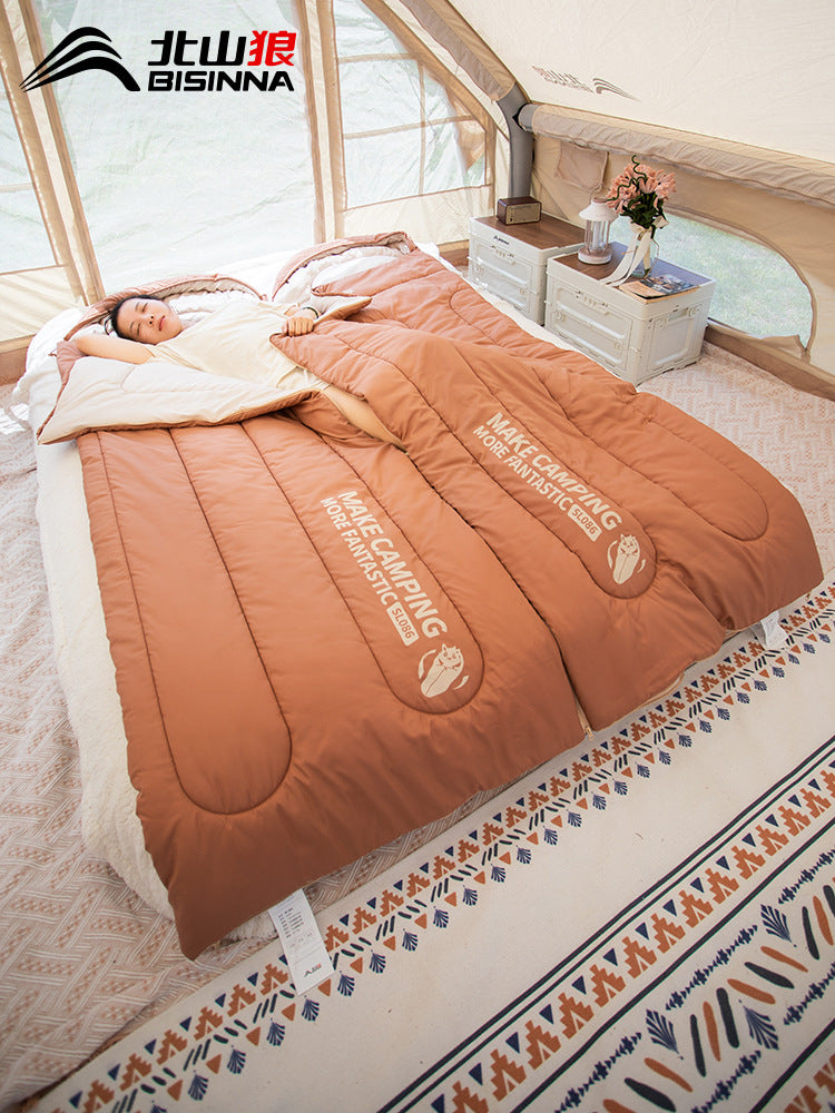 Beishan Wolf Sleeping Bag Four Seasons Universal Adult Outdoor Camping Lightweight Summer Car Use Single and Double Person Quilt Dual Use