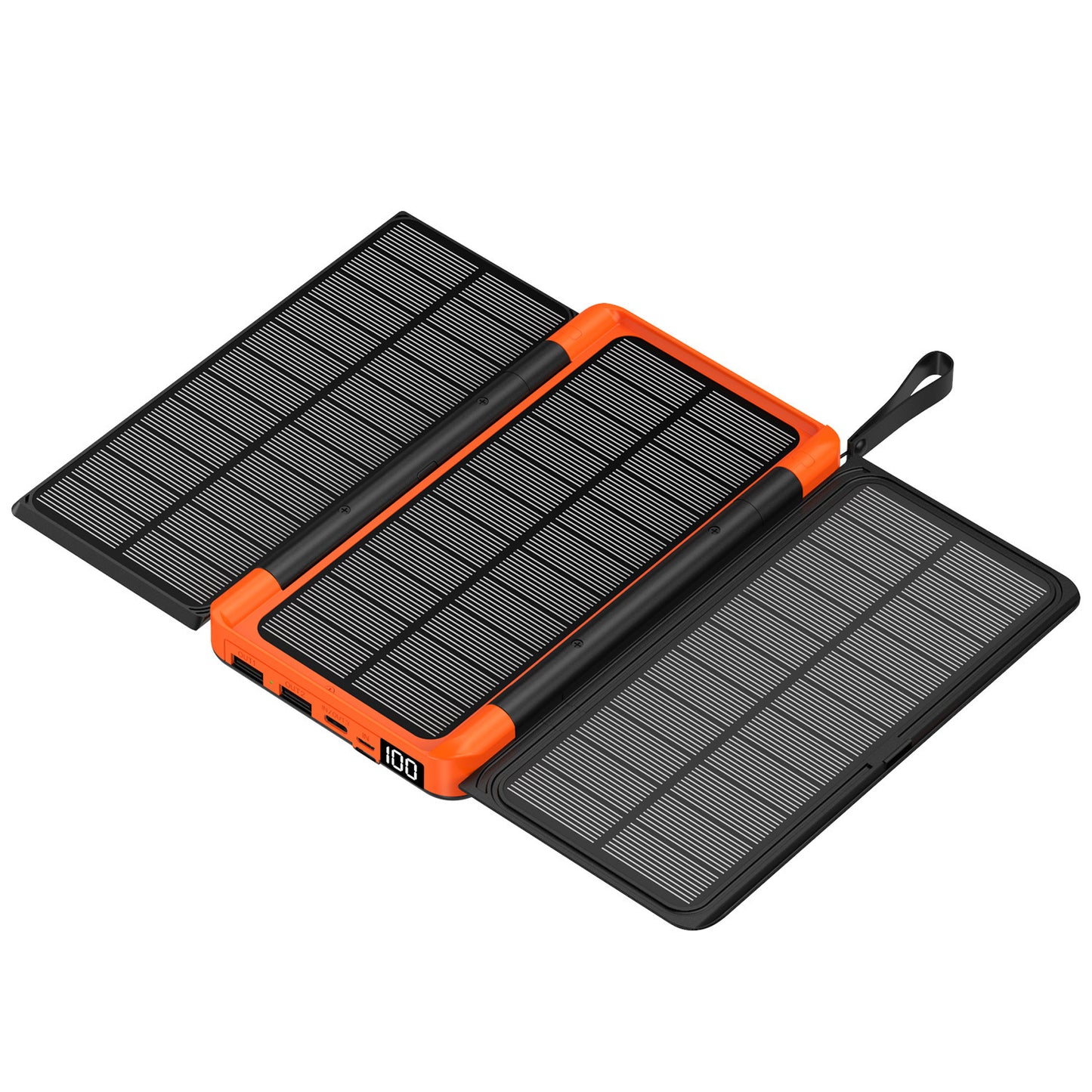 Cross-border folding portable solar power bank20000mAh large capacity wireless charging outdoor power bank