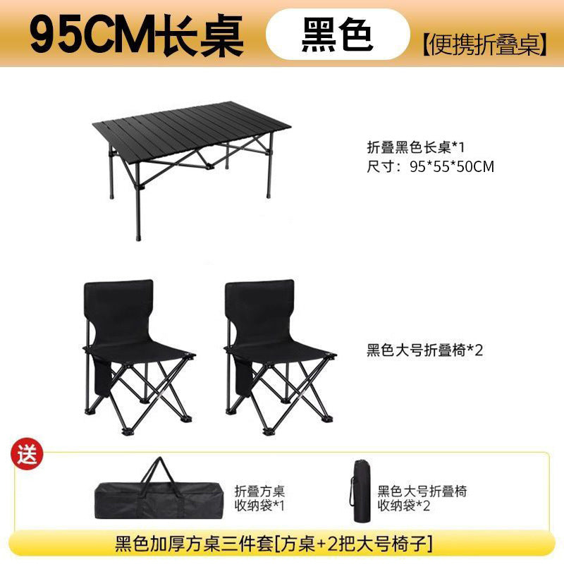 Outdoor Folding Table and Chairs Portable Egg Roll Table Picnic Cooking Equipment Set Foldable Camping Table and Chairs