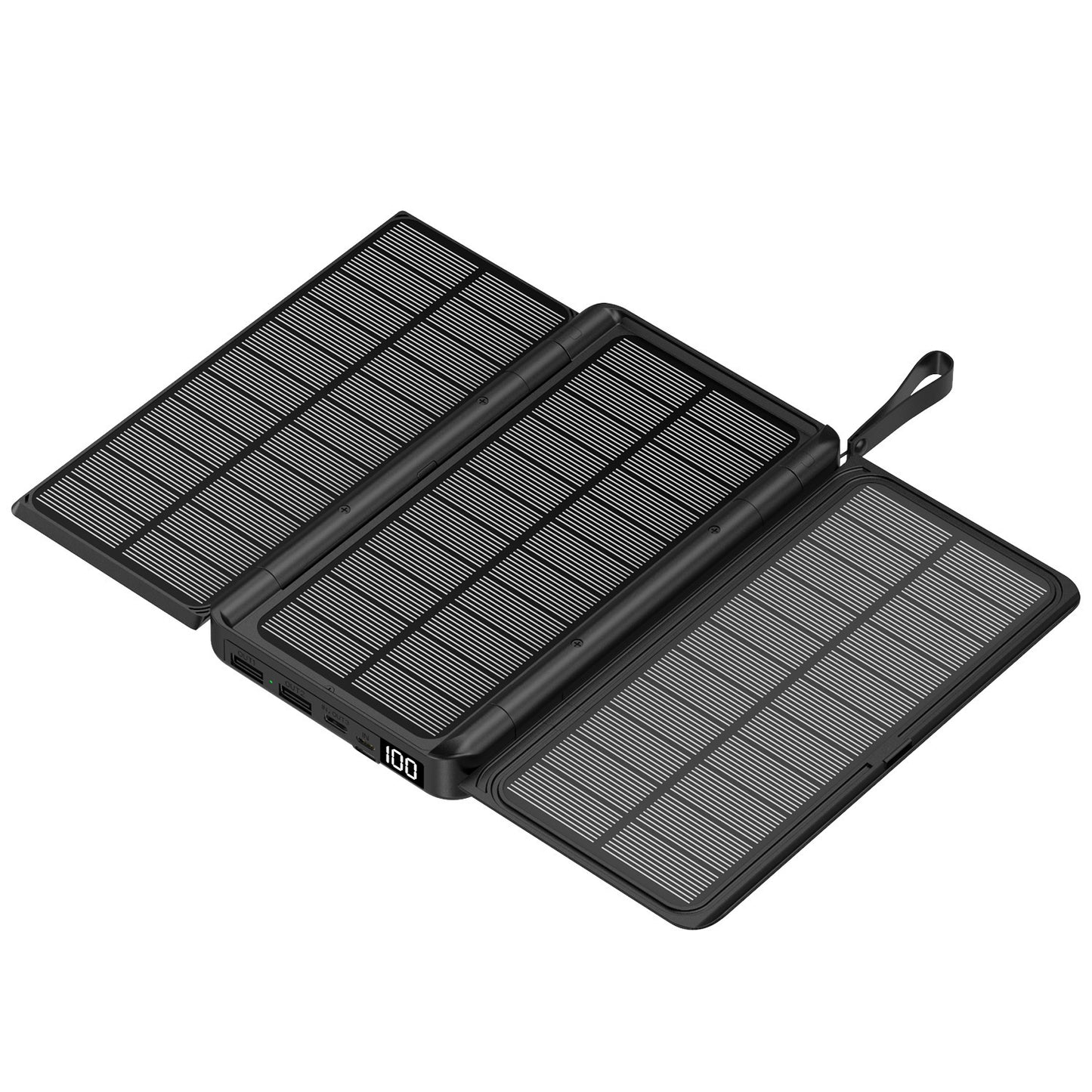 Cross-border folding portable solar power bank20000mAh large capacity wireless charging outdoor power bank