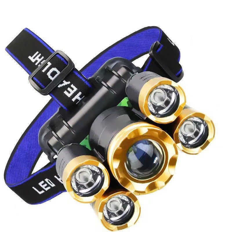 Headlamp Strong Light Head-Mounted led Headlamp Fishing Light Rechargeable Lithium Battery Two-Mode Outdoor Strong Light Headlamp Wholesale
