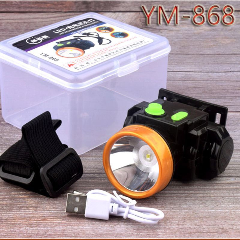 Headlamp Strong Light Head-Mounted led Headlamp Fishing Light Rechargeable Lithium Battery Two-Mode Outdoor Strong Light Headlamp Wholesale