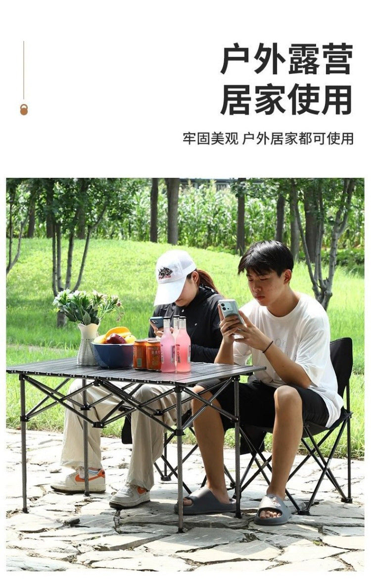 Outdoor Folding Table and Chairs Portable Egg Roll Table Picnic Cooking Equipment Set Foldable Camping Table and Chairs
