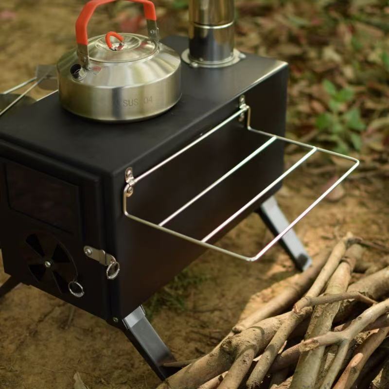 Outdoor Camping Hiking Firewood Stove Tent Stove Heating Stove Easy to Fold Portable Multi-functional Firewood Stove
