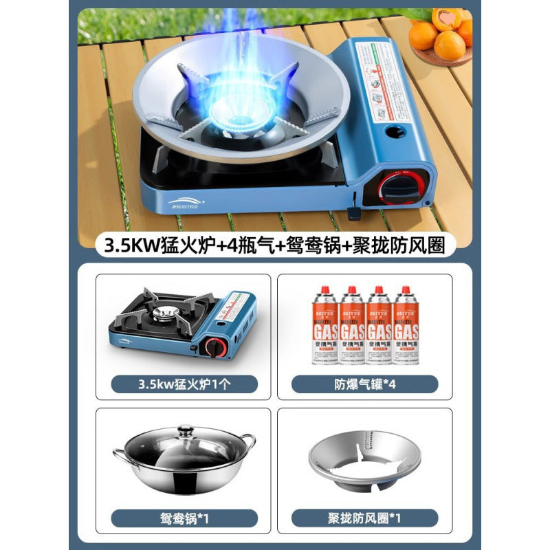 Portable Cassette Stove Outdoor Camping Gas Stove Commercial High Power Windproof Stove Cassette Stove Outdoor Cooking Equipment