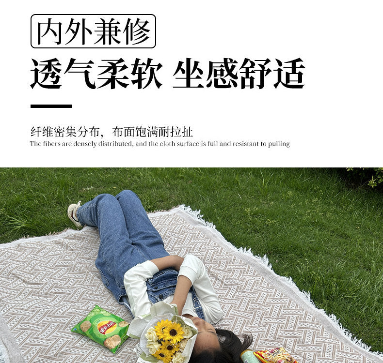 ins Camping Picnic Mat Xiaohongshu Thickened Picnic Cloth Mat Outdoor Tablecloth Studio Photography Props